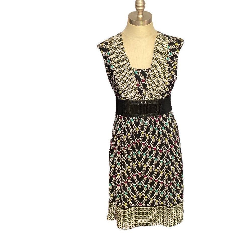 Style & Co Petite‎ Multicolored Sleeveless Dress Faux Belt Women's Size PP
